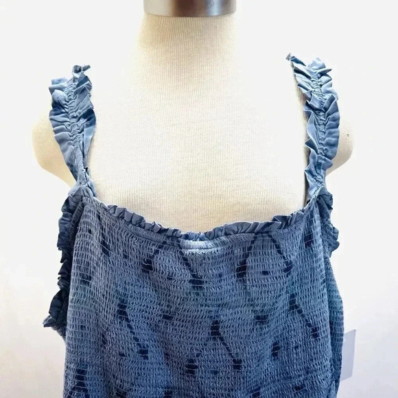 NWT SONOMA Women Sleeveless Pullover Square Neck Blue Rayon Shirt Plus Size 3X - Picture 2 of 14
